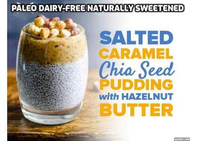 Paleo Dairy-Free Naturally Sweetened Salted Caramel Chia Seed Pudding - Transform dessert into a healthier-for-you treat with superfood chia seeds. These tiny powerhouses are packed with fiber and have the ideal omega-3 to omega-6 ratio.