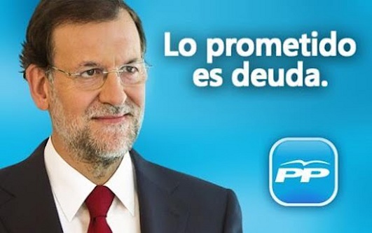 MENTIRAS POLITICAS CARTEL CAMPAÑA ELECTORAL DEL PP