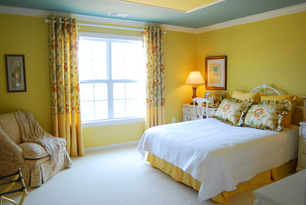 Bedroom with Yellow Paint Color Ideas