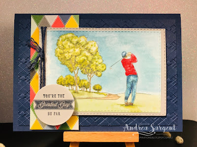 Country Club, Absolutely Argyle, masculine card, Stampin Up, Art with Heart, blog hop, Andrea Sargent, AWHT
