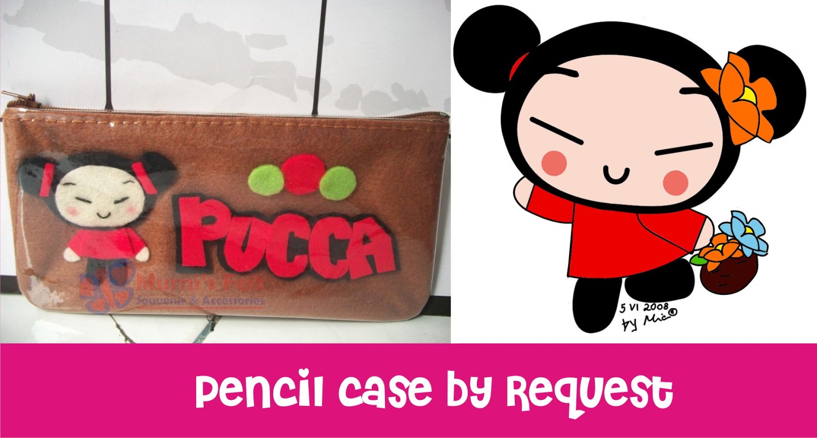 Murni's Felt: Pencil case by request VS gambar yg diminta