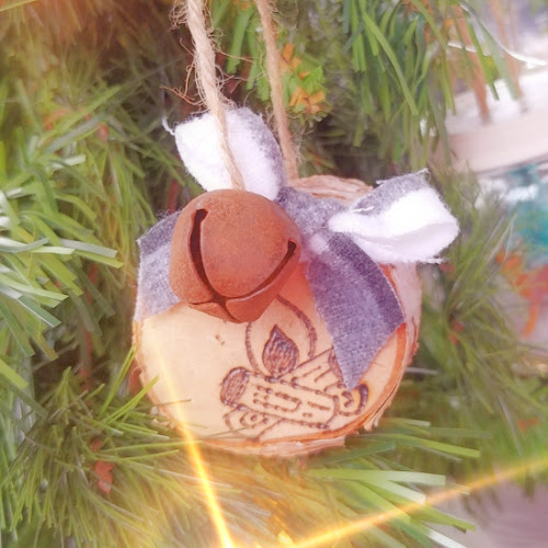 Wood Burned Wood Slice Ornaments