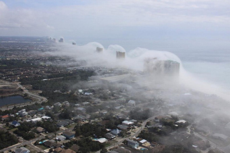 ARIEL VIEW OF A TSUNAMI