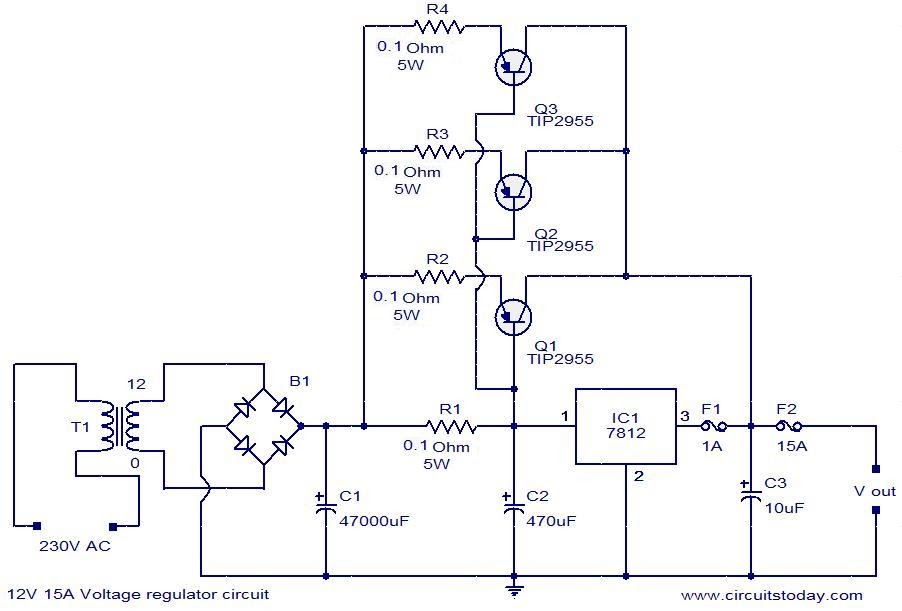  Skema  Power  Supply  Regulator 12V  15A voltage regulator