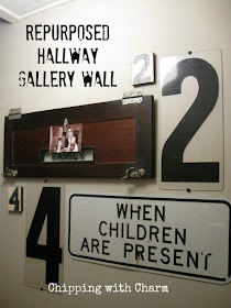 Chipping with Charm: Hallway Gallery Wall...www.chippingwithcharm.blogspot.com