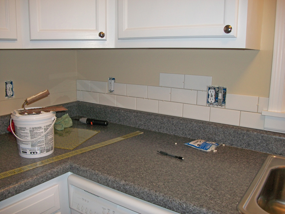 White Subway Tile Kitchen Backsplash