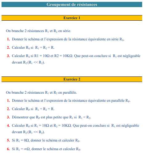 Groupement de resistances