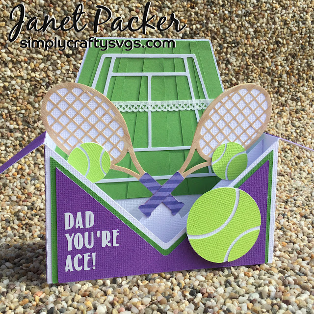 Wimbledon and USA Open Tennis Cards made by Janet Packer (Crafting Quine) from the "At The Ball Park Card' by Simply Crafty SVGs.