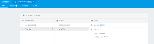 Firebase console -> Database -> Cloud Storage: