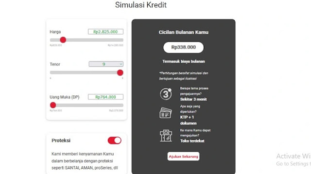 Simulasi Kredit HP di Home Credit Indonesia