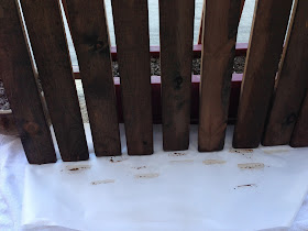 DIY steel wool vinegar stain oxidizing solution on Douglas fir after