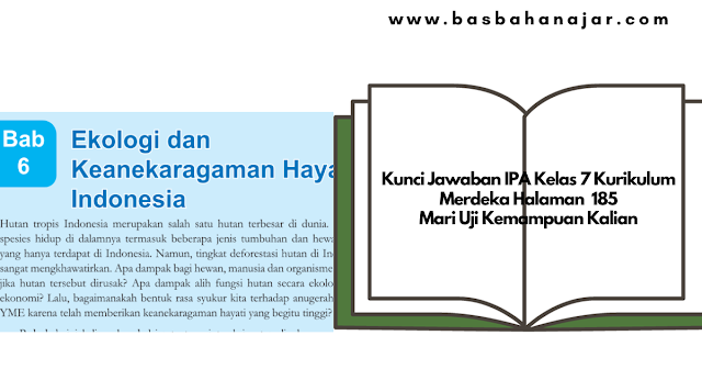 Kunci Jawaban IPA Kelas 7 Kurikulum Merdeka Halaman 185 Mari Uji Kemampuan Kalian