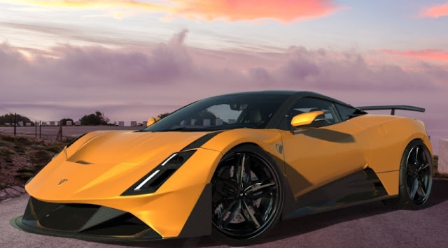 An Illyrian Pure Sport car of yellow color