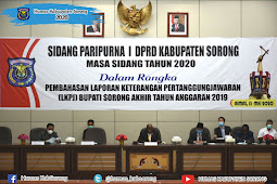 Suka Harjono Sampaikan LKPJ Bupati Sorong  2019 ke DPRD