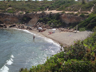 Tarragona Beach landscape - In the middle of the rocks