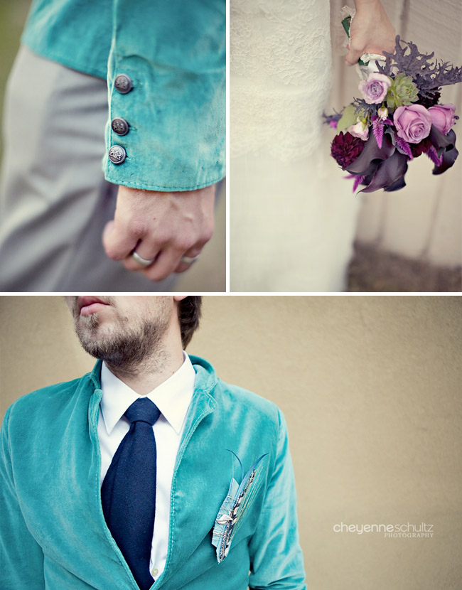 groom turquoise suit