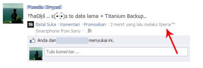 Update status facebook via Xperia