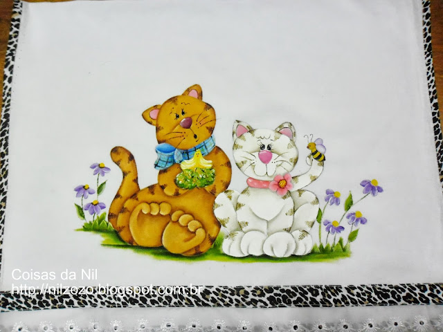 pintura casal de gatinhos estilo country