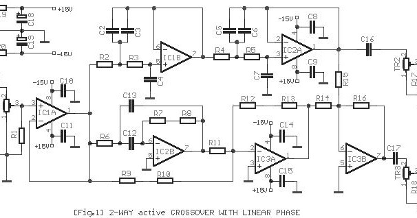Skema Rangkaian  2 Way Crossover  Aktif  Amplifier Terbaru 