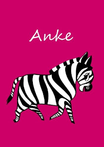 personalisiertes Malbuch / Notizbuch / Tagebuch - Anke: Zebra - A4 - blanko