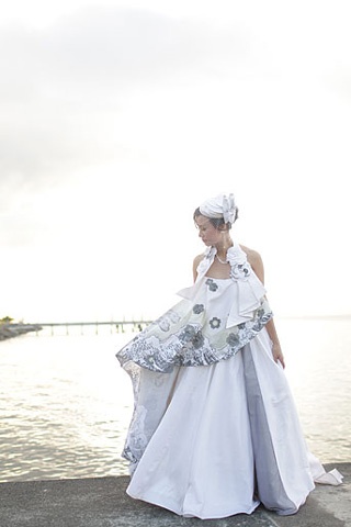  her very artsy and edgy wedding gown photo courtesy of bridal book 