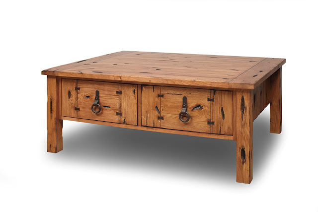 Oak Occasional Table 4 Drawers - Rustic - Sale 