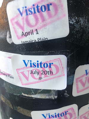 Close-Up of "Visitor/Void" sticker dated July 20, 2021