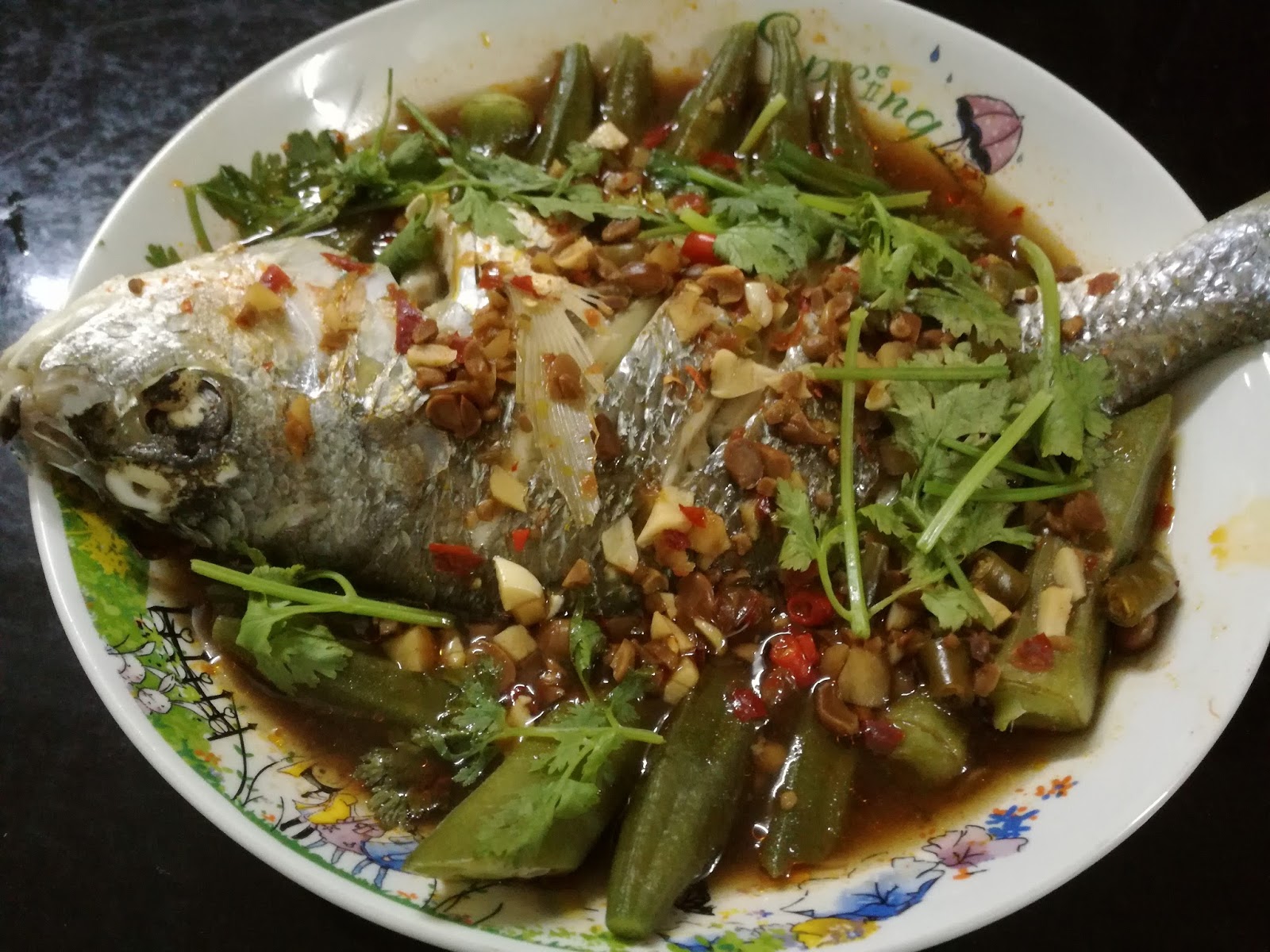 Enak Rasa Dari Dapur Kim: IKAN SIAKAP PUTIH KUKUS SOS ...