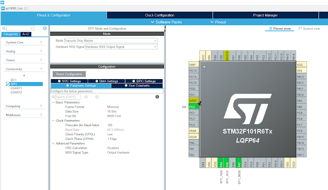 STM32F103R6 Two-Digit 7-Segments Display Using SN74HC595N Shift Registers
