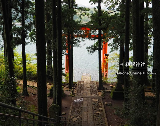 箱根神社：鳥居へ続く階段