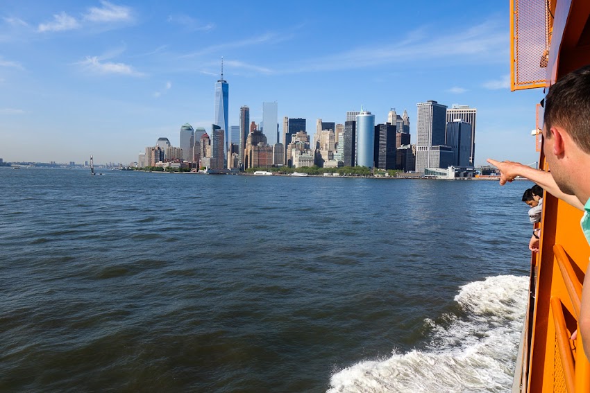 New York City, NY May 2016 photo by Corey Templeton of views from the ride back to the city aboard the Staten Island Ferry.