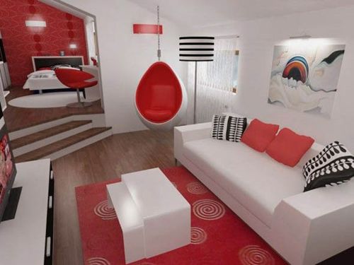 COMO DECORAR SALAS CON ALFOMBRAS ROJAS by artesydisenos.blogspot.com