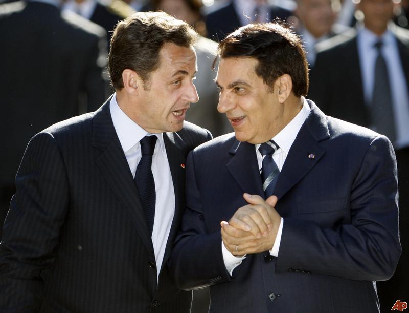 Nicolas Sarkozy and Zine El Abidine Ben Ali