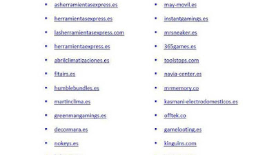 Lista de páginas webs de estafa