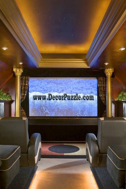  led ceiling lights for Luxury cinema room ceiling lighting ideas 
