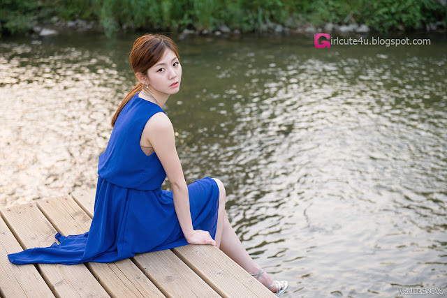 1 Chae Eun in Blue - very cute asian girl - girlcute4u.blogspot.com