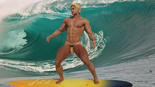 daz3d nude male hunk surfer tan line speedo Lux