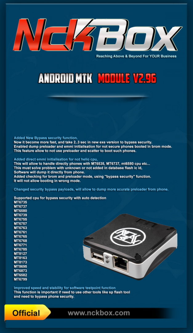 Nck Box / Pro Android MTK Module v2.9.6 Free Download Latest Setup