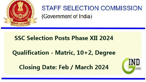SSC Selection Posts 2024