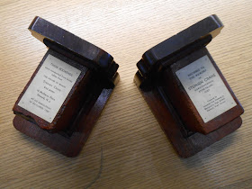 Bookends made from bricks from Stephen Cranes home