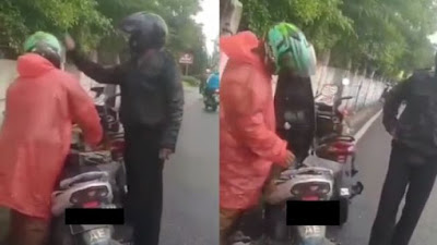 Oknum Polisi Diduga Pukul Kepala Driver Ojol Minta Tunjukin Surat, Warganet Salfok Motornya Gak Ada Plat