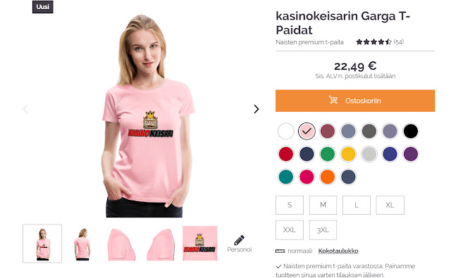 Kasinokeisarin naisten pinkki t-paita