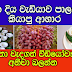 මෙන්න දිය වැඩියාව පාලනයට කියාපු ආහාර ඉතා වැදගත් වීඩියෝවක්.අනිවා බලන්න