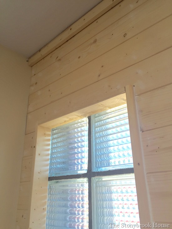 Plank wall window casing and top trim