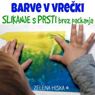 Barve v vrečki - naredi sam - otroška igra brez packanja