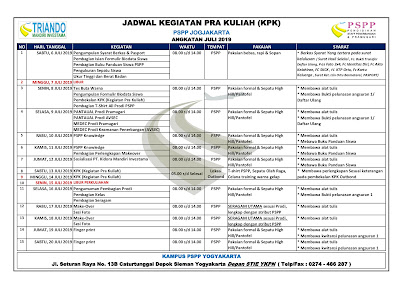 jadwal pspp yogyakarta (jogja) angkatan juli 2019