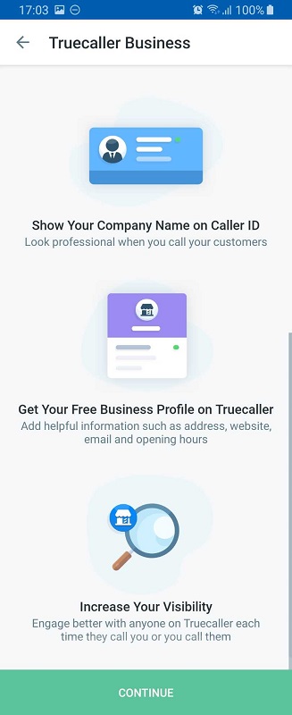 truecaller business profile