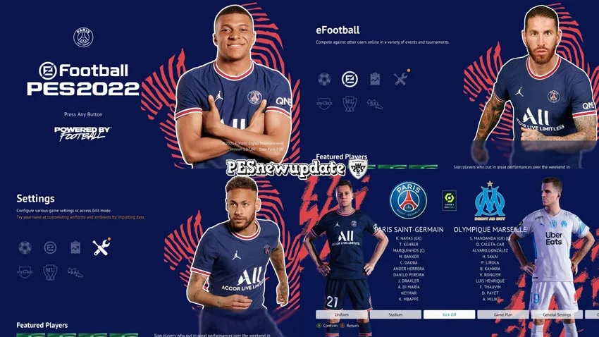 Menu Mod PSG 2021-2022 For eFootball PES 2021