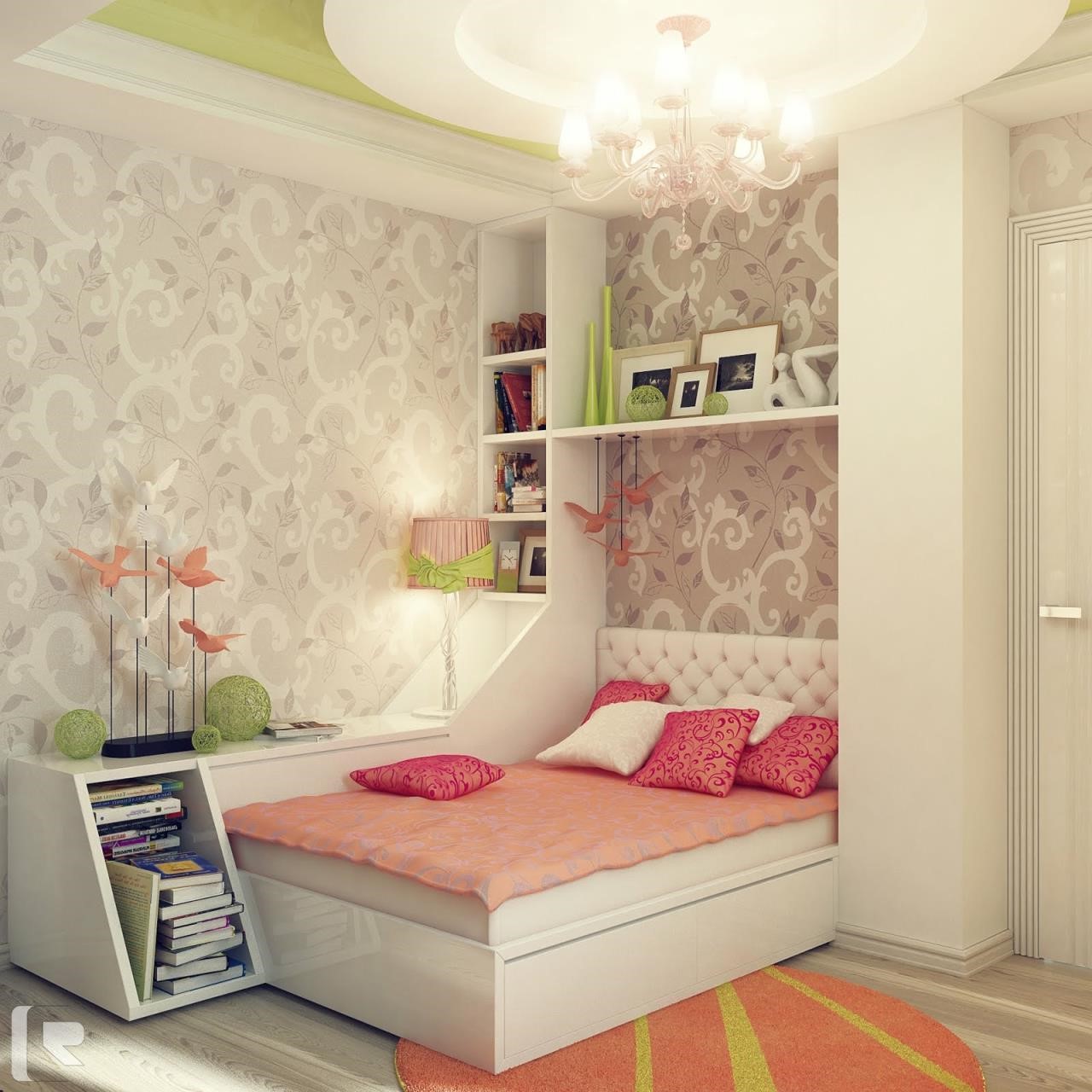 14 Girl Bedroom Design Ideas-6 Teen room Peach green gray girls bedroom decor  Girl,Bedroom,Design,Ideas