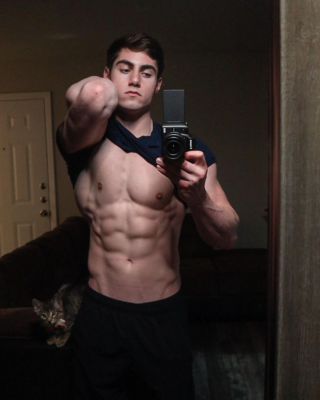 cocky-young-hot-guy-abs-selfie-cat-sean-stahl-handsome-fit-college-frat-bro
